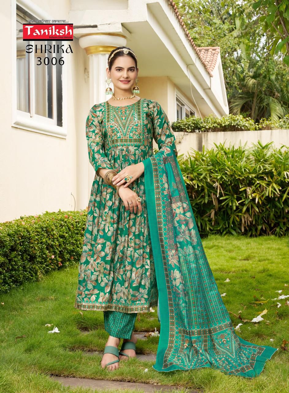 Shrika Vol 3 By Taniksh Muslin Printed Kurti With Bottom Dupatta Wholesale Shop In Surat
